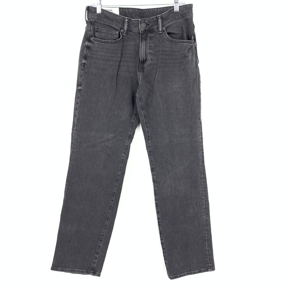 H&M Straight Leg Jeans Mens Size 31" X 32" Dark Gray Denim Regular Fit Stretch